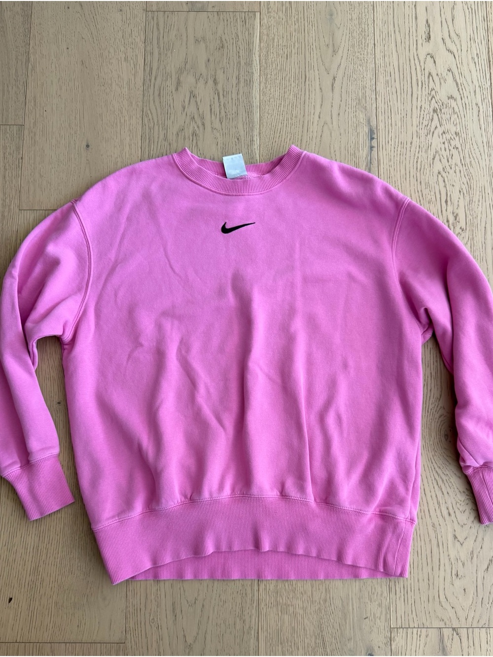 Nike Pink Sweatshirt with Black Swoosh Logo